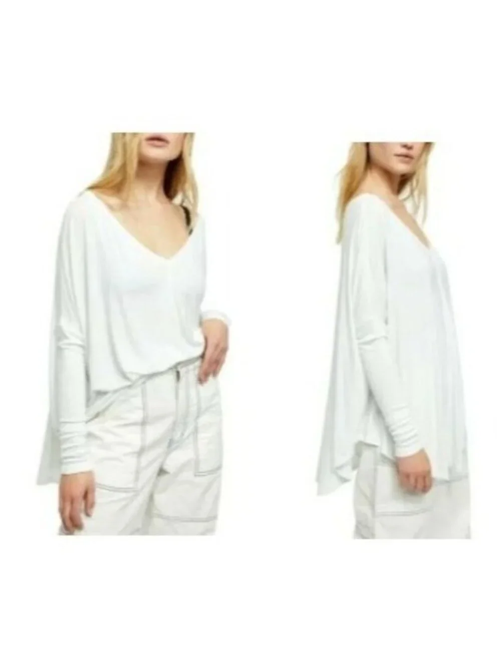 Free People Moonshine Tunic Top, Optic White, XS